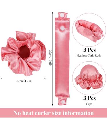 LIUMINXIN 6PCS Satin Heatless Curling Set with Adjustable Clasp - Overnight Curls Set for All Hair Types in Pink - Buy Online on GoSupps.com