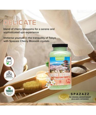 Hot Tub Aromatherapy Spa & Bath Salt Crystals - Cherry Blossom | Relaxing Scented Soak | Skin Softening Magnesium by Spazazz - 22 oz - Tokyo Destinations Collection - Buy Online on GoSupps.com
