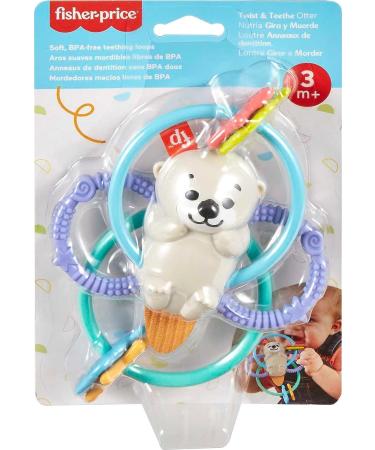Fisher Price Twist & Teethe Otter: 2-in-1 Rattle & BPA-Free Teether for Infant Fine Motor Play - Buy Online on GoSupps.com