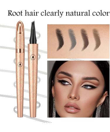 Microblading Eyebrow Pen 3D Waterproof Long-Lasting Eyebrow Pen Long-lasting Natural Makeup Fine Stroke Magic Eyebrow Pencil Stay on All Day (Light Brown) - Buy Online on GoSupps.com