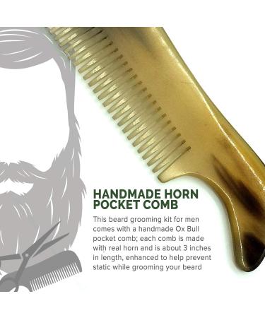 Lucky Franc's Beard Trimming Kit with Japanese Scissors and Ox Horn Combs for Men - Handmade Beard Care Set - Buy Online on GoSupps.com
