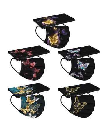 Winfer 50/100 piece Mundsprung adults disposable 3-layer with motif colored mouth and nose protection print towels breathable mouth-cloth bandana necker scarf scarf for men women z-01