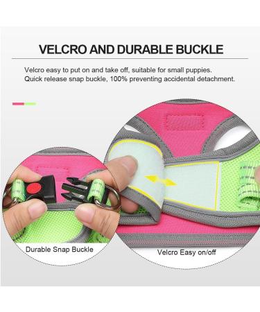 Buy Doramio Step-In Dog Harness with Leash for Small Dogs & Cats - Reflective Breathable Anti-Pull XS Rose Red - Buy Online on GoSupps.com