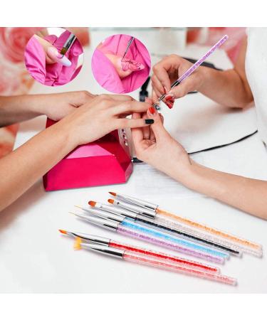 6pcs Nail Art Brush & Dotting Pen Set - Double-Ended Spiral Crystal Tools for UV Nail Art | International Shipping - Buy Online on GoSupps.com