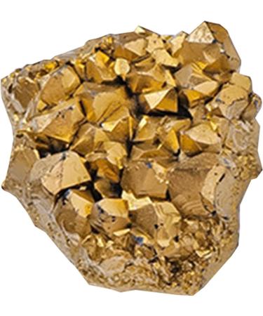 Crystal Rock Stone Electroplated Golden Crystal Mineral Crystal Specimen Natural Crystal Raw Gemstones Cluster for Home Decoration Crafts - Buy Online on GoSupps.com