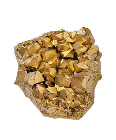 Shakven Crystal Geode Electroplated Golden Raw Crystal Clusters Mineral Specimen Natural Gemstone Ornament for Collection Meditation Home Decor Crafts