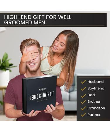 Beard Growth Kit for Men - Titanium Microneedle Roller, Natural Oil, Balm, Wooden Comb, Complete Grooming Set for Hair Growth - Travel-Friendly Gift - Buy Online on GoSupps.com