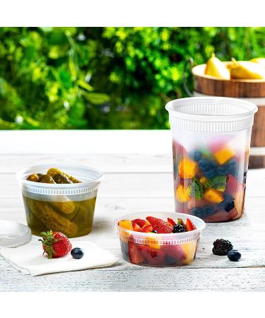 48 Sets Combo Plastic Deli Containers with Airtight Lids - 8oz, 16oz, 32oz - Food Storage/Soup Containers - Buy Online on GoSupps.com