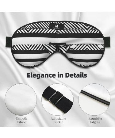 Black White Stripe Ultra-Soft Light-Blocking Eye Mask for Comfort & Restful Sleep - International Shipping - Buy Online on GoSupps.com