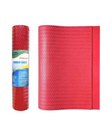 Unikstep Rubber Sheet 21.5"x14.5" Thick 0.08" for Shoe Sole Heel Repair Furniture Pad Vibration Reduce DIY Gasket Seal Pad Floor Anti Slip Cushion (Red Color S Pattern) Red Color "S" Pattern