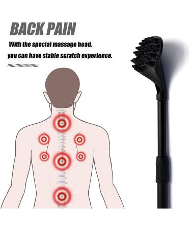 EASACE 21inch Extendable Back Scratcher with Strong ABS Massage Head - Compact & Retractable - Ideal for Adults and Pets (Black) - Buy Online on GoSupps.com