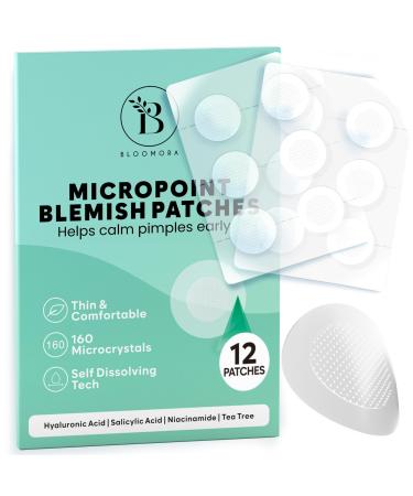 Patch Bouton Pimple Microdart pour l'acn un Stade Pr coce Hydrocolloid Patch la Niacinamide l'acide Salicylique et l'acide Hyaluronique Anti Bouton Visage (12 Pi ces) - PAC3
