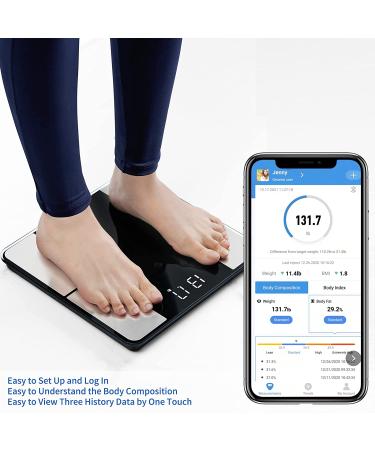 Vitafit Smart Scale: 20+ Years Body Weight & Fat Analyzer, Digital Wireless Bathroom Scale for BMI, Fat, Water, Muscle with App - 400lb Capacity - Black - Buy Online on GoSupps.com