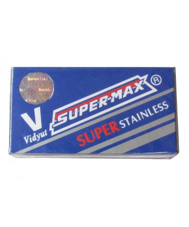 Super-Max Super Stainless Double Edge Safety Razor Blades - 200 Blades (20x10) | Premium Quality for a Smooth Shave - International Shipping Available - Buy Online on GoSupps.com