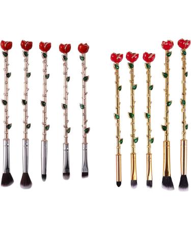 Sujhyrty Rose Makeup Brush Set Beauty Makeup Brush for Eyeshadow Contour-Gold - Buy Online on GoSupps.com
