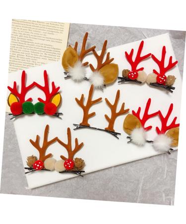 FRCOLOR 4 Pairs 1 Christmas Antler Hair Clip Reindeer Costume Accessories Christmas Hair Grip Festive Hair Clips Novel Hair Clips Reindeer Headpiece Deer Hair Clip Mushroom Props Flannel 7x5cm Coffee - Buy Online on GoSupps.com