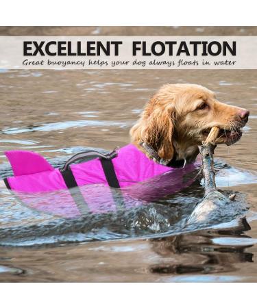 Buy Queenmore Dog Life Jacket - Ripstop Swimming Vest for Small & Large Dogs | Lifeguard with Handle for Kayaking - Fuchsia M - Buy Online on GoSupps.com