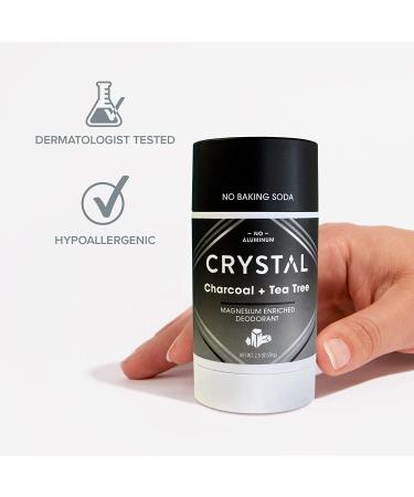 Crystal Body Deodorant - Magnesium Charcoal + Tea Tree 2.5 oz | Natural, Long-Lasting Odor Protection - Buy Online on GoSupps.com