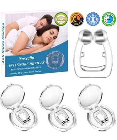Anti Snoring Devices Snoring Solution Silicone Magnetic Anti Snore Clipple Stop Snoring Nose Device Professional Sleeping Relieve Snore for Men Women (3 Pack)