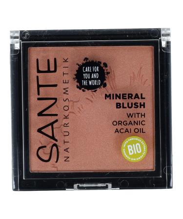Sante natural cosmetics mineral blush 02 coral bronze natural blush with silky-soft texture gives natural freshness and set radiant color accents with valuable organic aca oil vegan 5 g