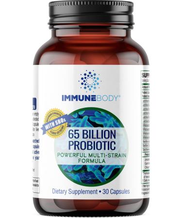 ImmuneBody - Ultimate Digestive Health Probiotic - 65 Billion CFU 13 Probiotic Strains SBOs Prebiotic | Immune Support | Men & Women | Digestive Health Probiotics | Gut Health - 30 Capsules