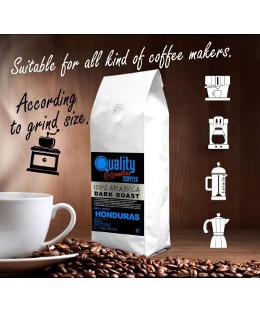 Quality Roasters Coffees. Natural Coffee Beans. Dark Roast. 100% Arabica. Single Origin Honduras. Hand Roasted. Dark Roast. (1 Kg) - Buy Online on GoSupps.com