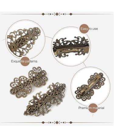 French Vintage Hair Clips - 8 Piece Retro Metal Hair Accessories for Women & Girls - Buy Online on GoSupps.com