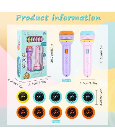 2 PCs Flashlight Projector for Kids | 80 Animal Patterns | Educational Slide Show Toys | Dinosaurs Sea Animals & Transport Tools - Buy Online on GoSupps.com