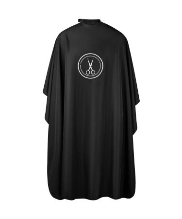 lilexo Barber Cape - Professional Large Hair Cutting Cape with Snap Closure, 66"x57 Unisex Adults Black Haircut Cape Salon Cape for Men, Water Resistant Hairdresser Styling Cape, Hair Stylist Gown