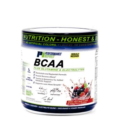 Performance Inspired Nutrition – Full 5G BCAA with Added Electrolytes - Taurine & Glutamine! All-Natural & Clean - Recovery & Rebuild - Berry Fruit Blast - 1.39 Lb Berry Fruit Blast 1.39 Pound (Pack of 1) BCAA