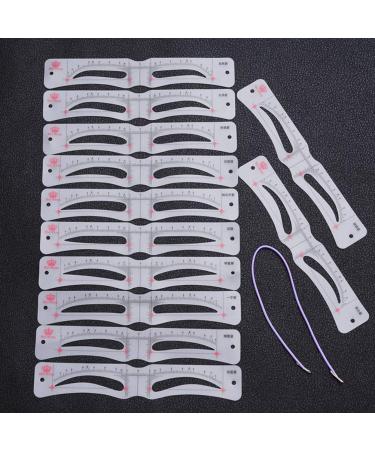 12PCS Eyebrow Shaping Tool Kits with Elastic Fixing Strap Silicone Material for Eyebrow Shapes (As Shown)