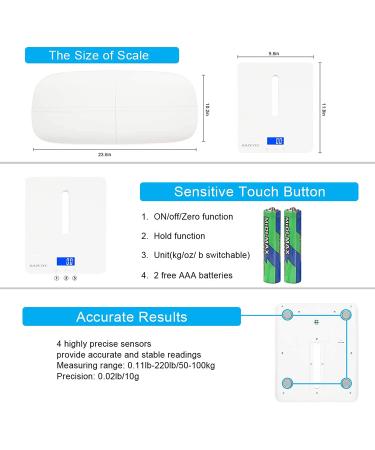 KAZETEC Pet & Baby Scale - Digital Multi-Function Toddler & Adult Weight Scale, Max 220lb60cm, Accurate آ±10g, KGLBOZ - Buy Online on GoSupps.com