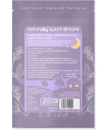 Hello Wellness Nootropic Sleep Supplement 60 Capsules | UK-Made Herbal Sleeping Tablets with Valerian Root, Chamomile & Hibiscus | Natural Aid for Deep Sleep | Adults' Sleep Support - Buy Online on GoSupps.com
