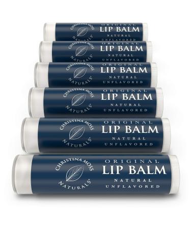 Organic Beeswax Lip Moisturizer for Dry Cracked Lips - Hydrating Lip Repair & Care - 6 Pack Unscented Set for Kids, Women, Men - Buy Online on GoSupps.com