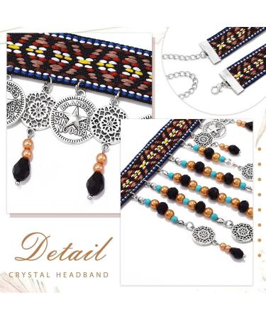 Reaky Sequins Head Chain Boho Tassels Headbands Silver Star Headpiece Pearl Hairband Festival Hair Accessories for Women - Buy Online on GoSupps.com