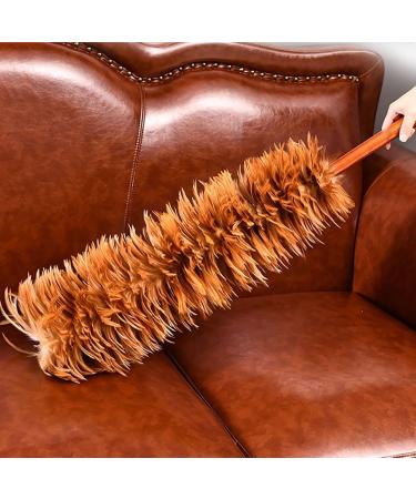 FCSHFC Natural Feather Duster Reusable Dusters for Cleaning with Wooden Handle for Cleaning Ceiling Fans Window Blinds Computer Screens Bookshelves Etc - Buy Online on GoSupps.com