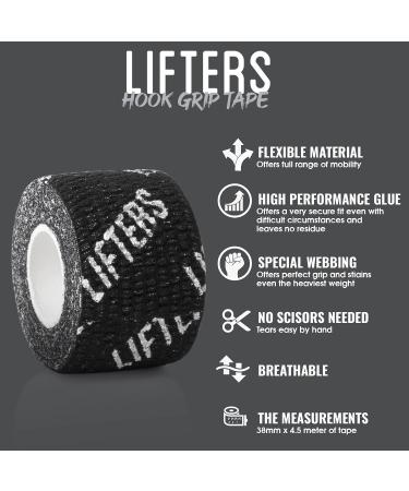 LIFTTERS Premium Hookgrip Tape - Non-Slip Flexible Thumb Tape for Weightlifting CrossFit Powerlifting & Fitness Training | Easy to Use Sports Tape - Buy Online on GoSupps.com