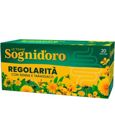  Sogni d'oro Sognioro Herbal Tea Regularity for Intestinal Transit Infused with Natural Extracts of Senna Dandelion Inulin Chamomile Mint Fennel - 7 Packs of 20 Filters - Buy Online on GoSupps.com