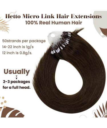 Hetto Microring Extensions | Real Remy Hair | Dark Brown #4 | 30cm 40g | Premium Quality Microring Hair Extensions - Buy Online on GoSupps.com