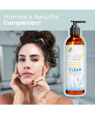 Eva Naturals Bee Clean Hydrating Foaming Cleanser - Gentle Daily Face Wash for Dry, Sensitive, and Acne Prone Skin - 6 Fl Oz - Buy Online on GoSupps.com