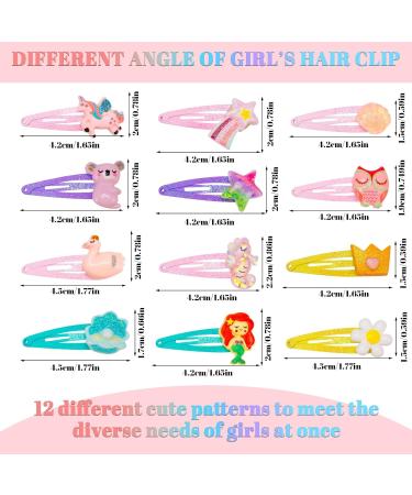 24 Pieces Unicorn Hair Clips for Girls - Sweet Children's Snap Hair Accessories - Buy Online on GoSupps.com