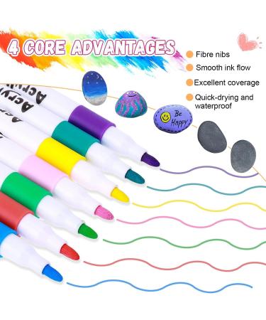 8-Piece Dog's Booty Stone Painting Set | 12 Colors & Waterproof Acrylic Pencils for Decorating Pots - Buy Online on GoSupps.com