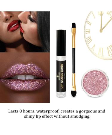 Sheglittary Glitter Lip Kit | 4 Color Diamond Lip Gloss Set with Primer & Brush for Women - Shop Internationally - Buy Online on GoSupps.com