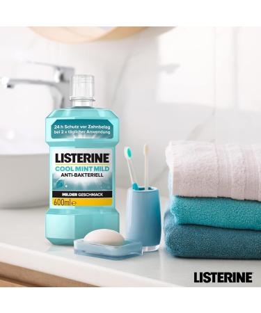 Buy Listerine Cool Mint Antibacterial Mouthwash (6 x 600ml) - Alcohol-Free Essential Oils for Long-Lasting Freshness - International Shipping Available - Buy Online on GoSupps.com