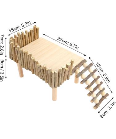 Topiky Hamster Guinea Pig Toy - Wooden Climbing House Bridge & Accessories for Mice & Rats - Buy Online on GoSupps.com