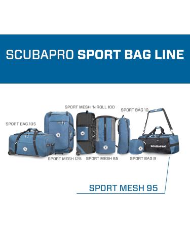 SCUBAPRO Sport 95 Mesh Dive Bag with Double Duffel Straps and Adjustable Shoulder Strap for Scuba Diving Gear, Denim Blue Color Fabric - Buy Online on GoSupps.com