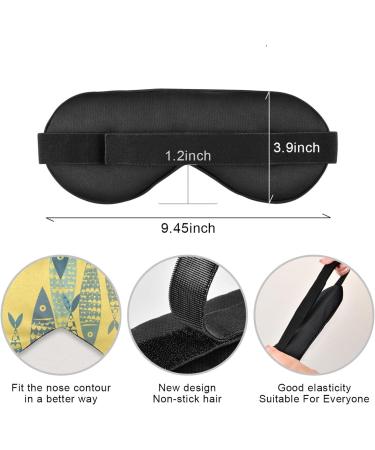 Haskirky Light Blocking Eye Mask for Adults - Breathable & Adjustable Sleep Mask for Travel, Yoga, Meditation - Cartoon Fish Design - Buy Online on GoSupps.com