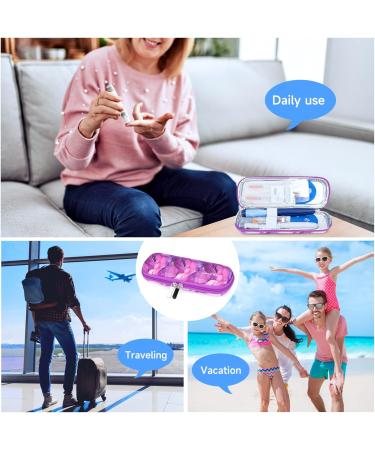 Youshares Insulin Cooling Bag - TSA Portable EVA Pack for Insulin Pens & Diabetes Accessories - Travel-Friendly Diabetic Bag with 2 Nylon Cooling Packs (Marble Purple) - Buy Online on GoSupps.com