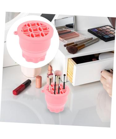 STOBAZA Retractable Silicone Scrub Cup Drying Rack Eyeshadow Brush Cleaner Bowl Cosmetic Brush Cleaner Cosmetic Brush Cleaning Tool Brush Clean Bowl Silica Gel Makeup Brush Scrubber Pink 9.20X9.20X8.60CM Pink - Buy Online on GoSupps.com