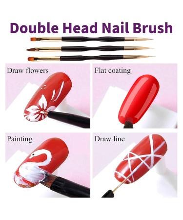 Famidiqgo Nail Stamper Set - French Tip Nail Art Kit with Clear Jelly Stamper Scraper & 3 Double-Ended Brushes for DIY Manicures - Buy Online on GoSupps.com